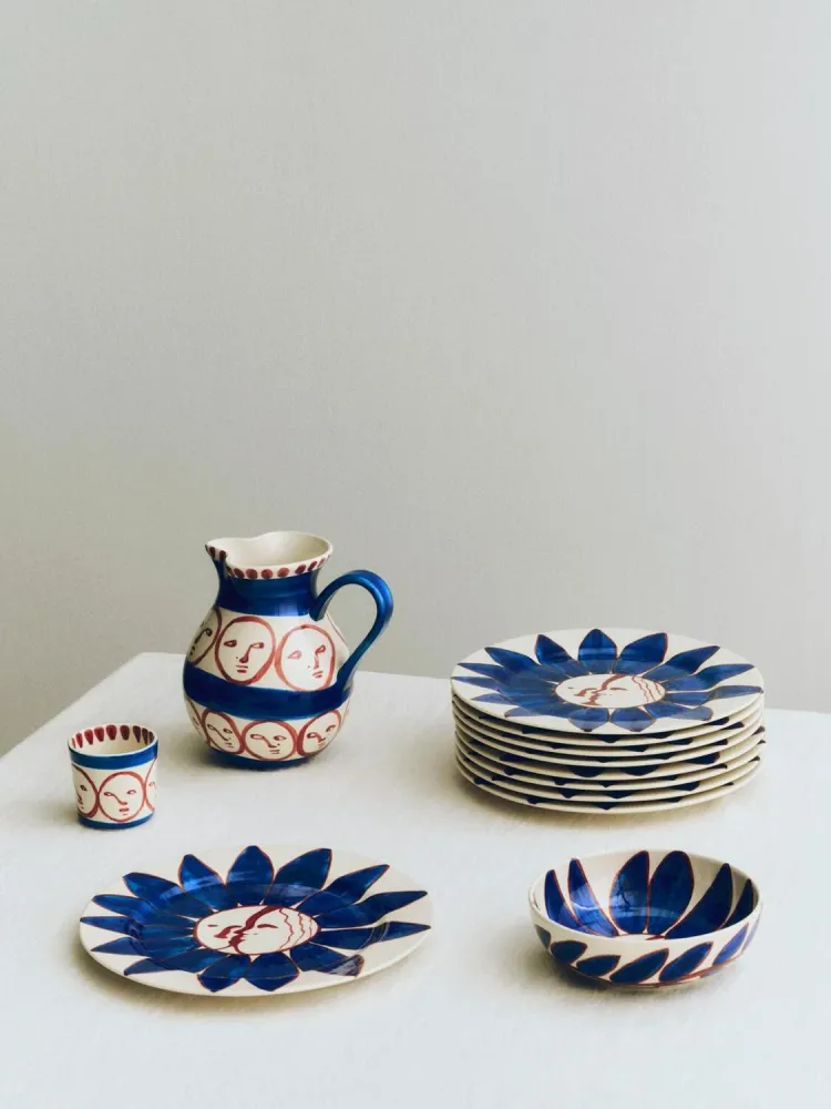 x Emma Kohlmann Deep Blue Flower tallerken - Ø28,5 cm.
