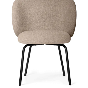 Ergonomic Design Rico Dining Chair - Black - Bouclé - Sand