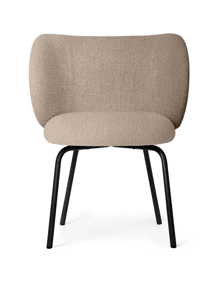 Ergonomic Design Rico Dining Chair - Black - Bouclé - Sand