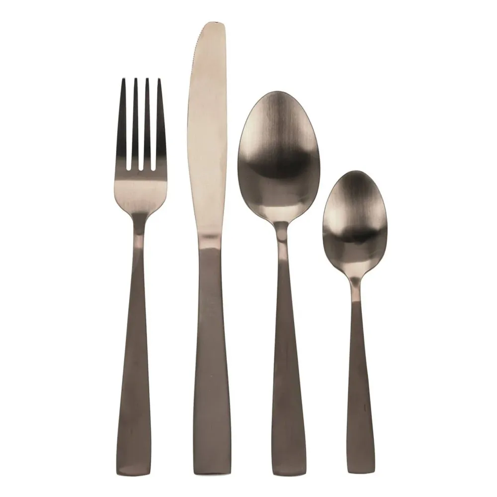 Excellent Houseware - Bestiksæt 16 Dele - Mat Guld