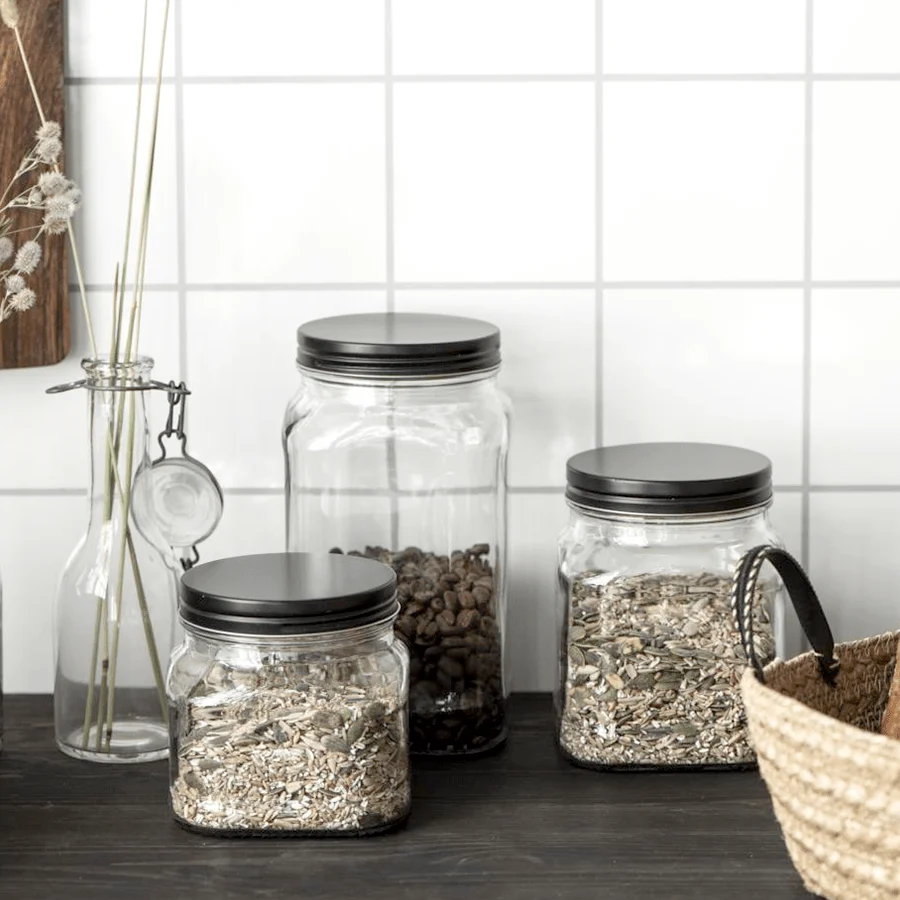 FIRKANTIG GLAS SKRUE TOP KARKE 700ML