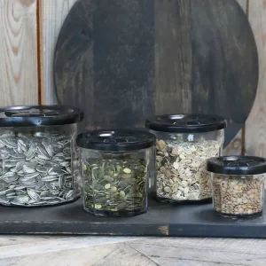 Fransk Marmeladeglas m. sort stjerne låg - 400ml