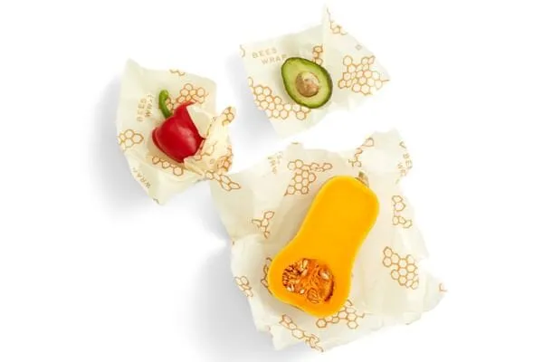 Genanvendelig madwrap med bivoks fra Bee's Wrap, S/M/L, 3 stk