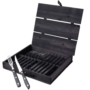 Gense Old Farmer black Steakbestik/grillbestik 12 dele Sort/Stål