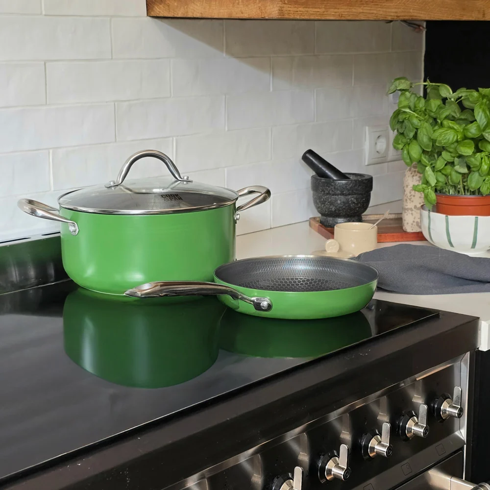 Go Green Honey Gryde med låg 24 cm - Rustfrit stål