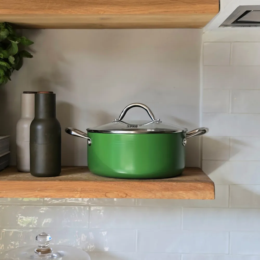 Go Green Honey Gryde med låg 24 cm - Rustfrit stål