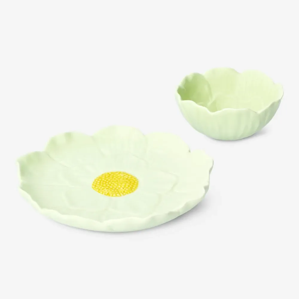 Grøn blomsterskål - Medium