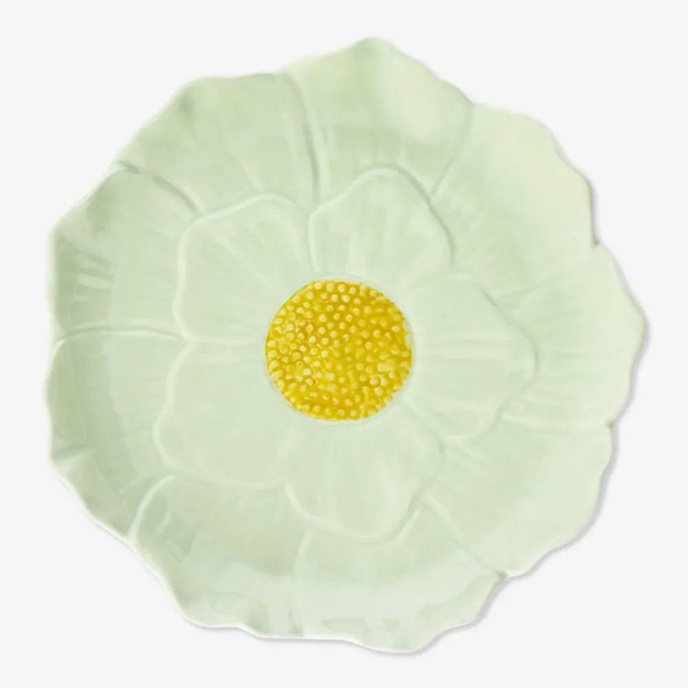 Grøn blomstertallerken
