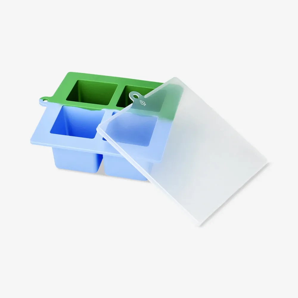 Blå og grøn stor isterningbakke