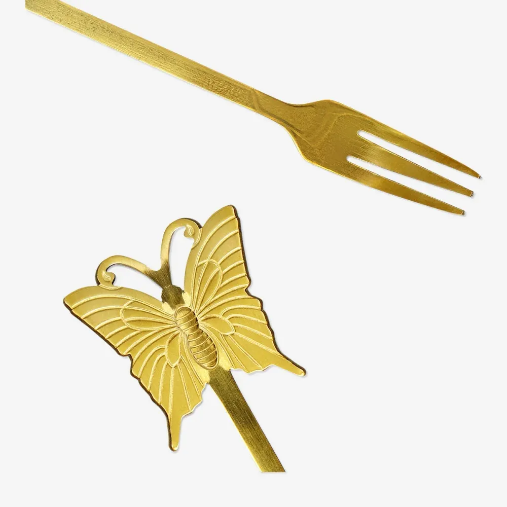 Guld snackgafler med sommerfugle - 2 stk.