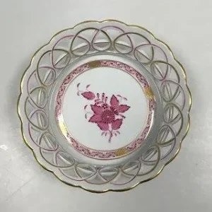 Herend Hungary Apponyi Purpur Brødbakke/Frugtkurv No 7404