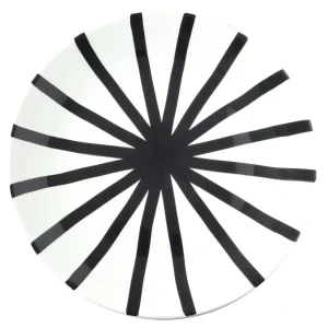 Håndmalet keramik middagstallerken, Nero Ruota - Ø27 cm