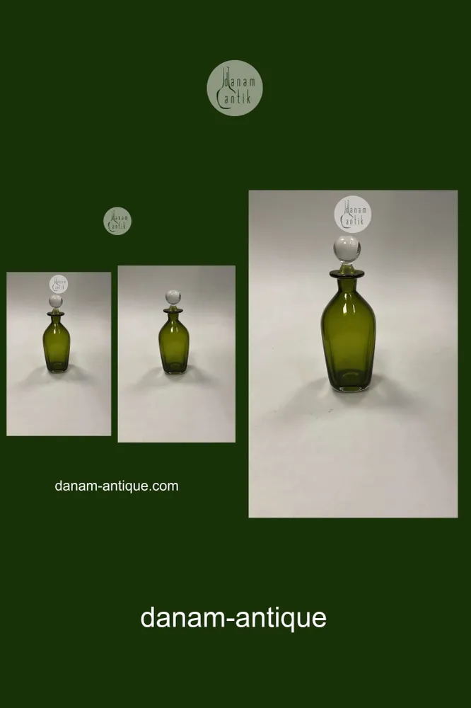 Holmegaard Grøn Glas Karaffel med Låg