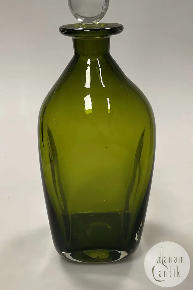 Holmegaard Grøn Glas Karaffel med Låg