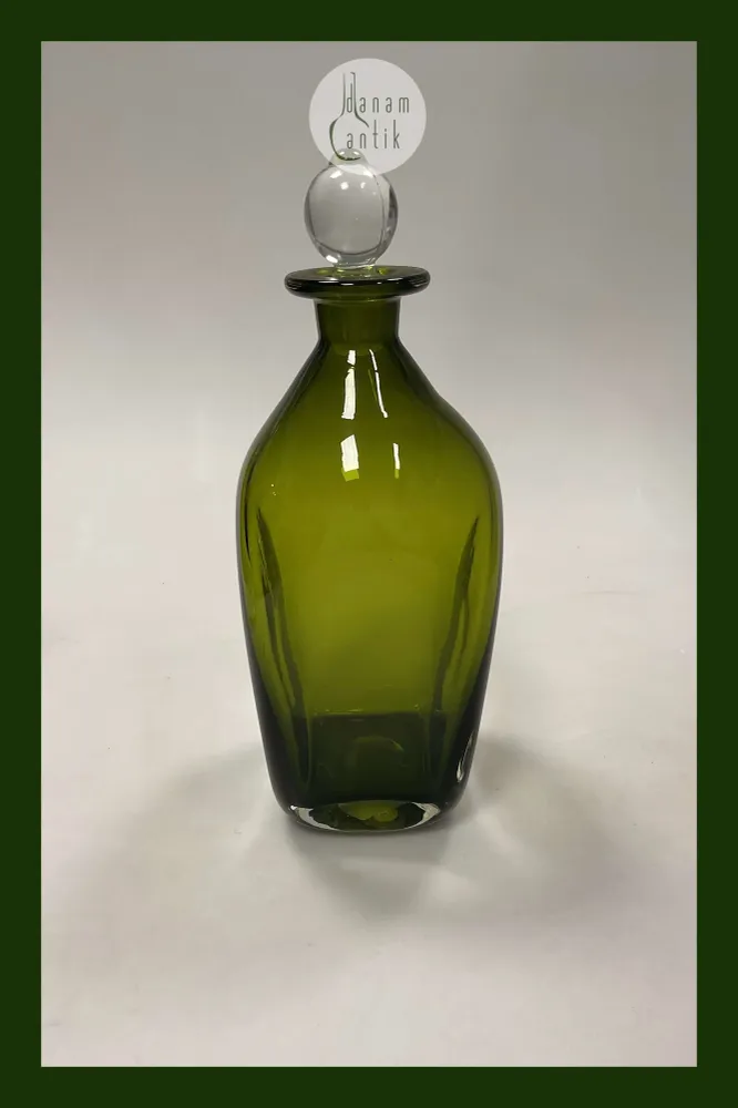 Holmegaard Grøn Glas Karaffel med Låg