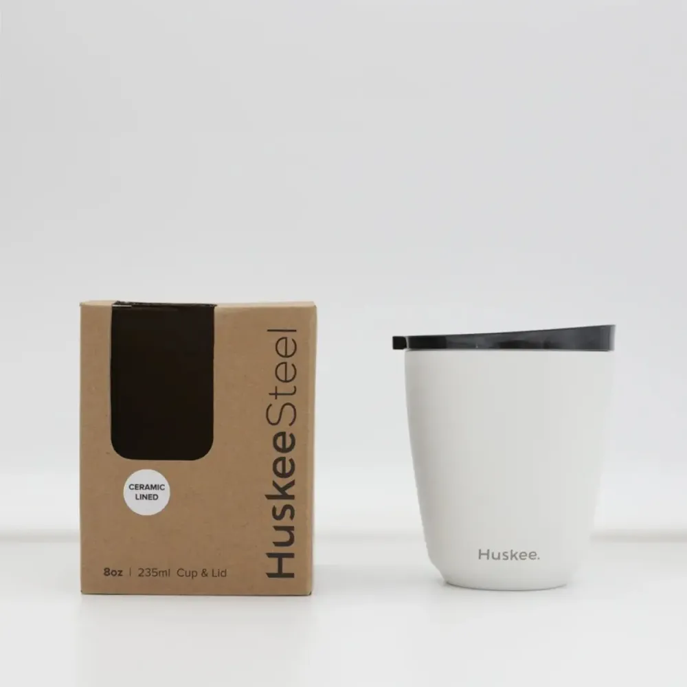 Huskee Stål krus 235 ml – holdbar kaffekop i hvid