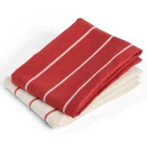 x Jasper Morrison viskestykker, 2 stk - Beige red stripe