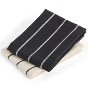 x Jasper Morrison viskestykker, 2 stk - Black beige stripe