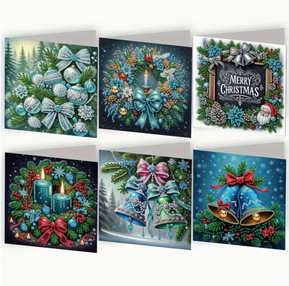 Julekort 6 stk med smukke julemotiver