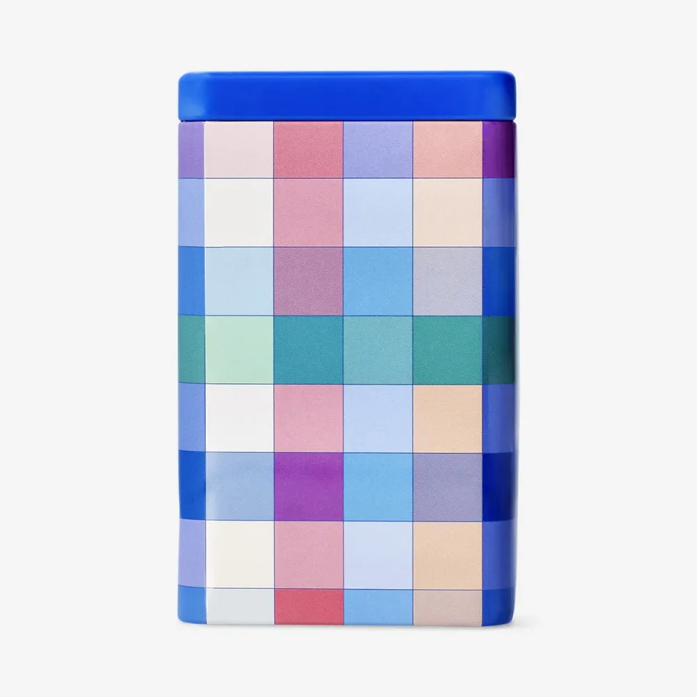 Kageform i blå gingham - 15 cm