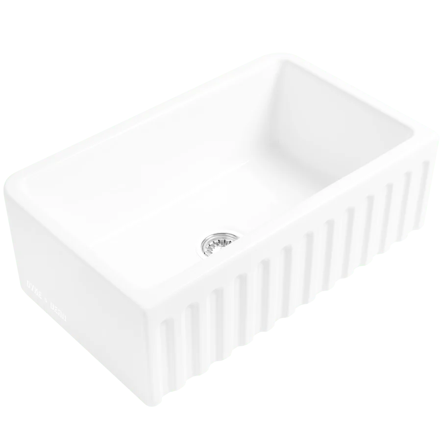KERAMISK RIBBET BUTLER VASK