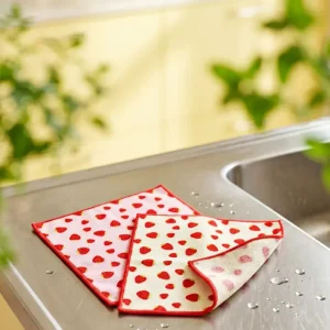 Køkkenklude i mikrofiber med jordbær - 2 stk.