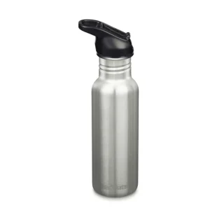Klean Kanteen Classic vandflaske i rustfri stål med Flip Seal Sport Cap, Brushed, 532 ml
