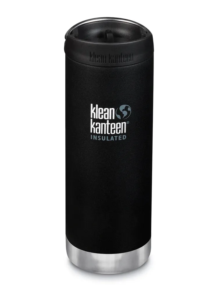 Klean Kanteen TKWide termokrus i rustfri stål med lækkefrit drikkelåg, Black, 473 ml