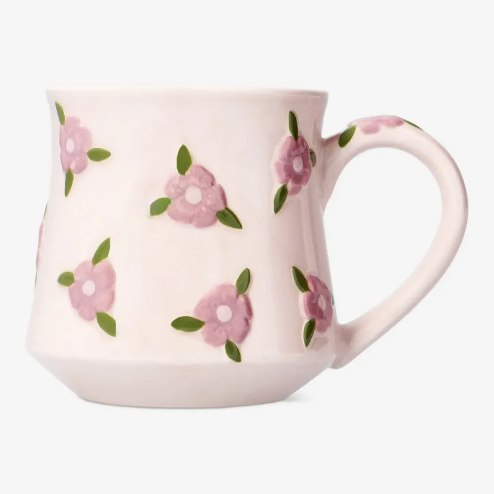 Krus med prægede Kirsebærblomster - 320 ml
