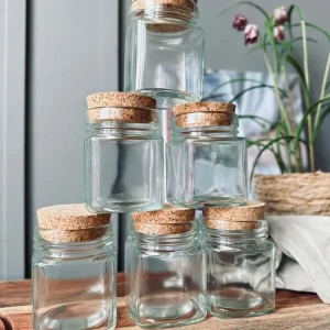 Krydderiglas m. kork 160ml – pakke med 6 stk