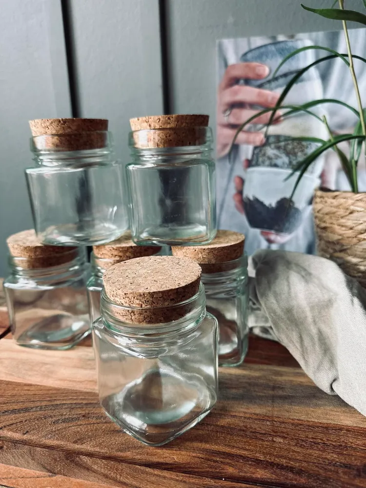 Krydderiglas m. kork 160ml – pakke med 6 stk