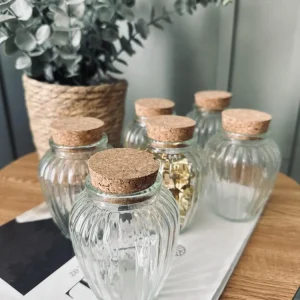 Krydderiglas m. kork 280 ml – pakke med 6 stk