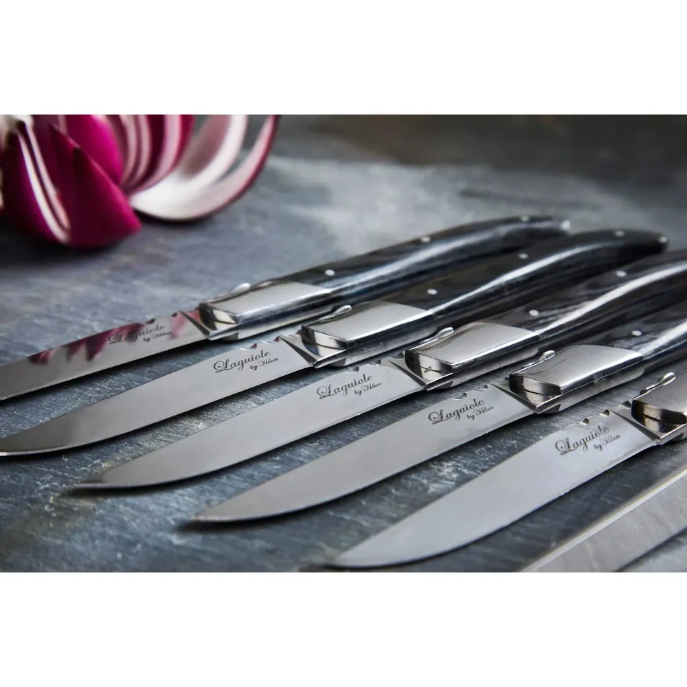 Laguiole Haws - Steakknive 6 stk - Sort ibenholt