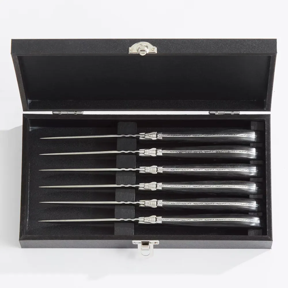 Laguiole Haws - Steakknive 6 stk - Sort ibenholt