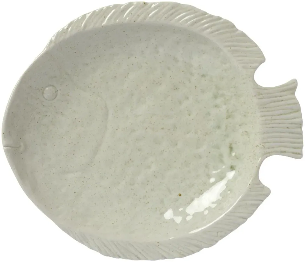 Ib Laursen - Fad Ocean White fiskeformet - Stentøj - 24028-00