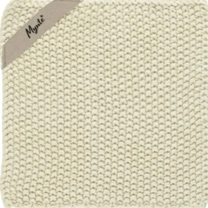 Ib Laursen - Grydelap Mynte Latte strikket - 100% bomuld, Strik - 6350-01
