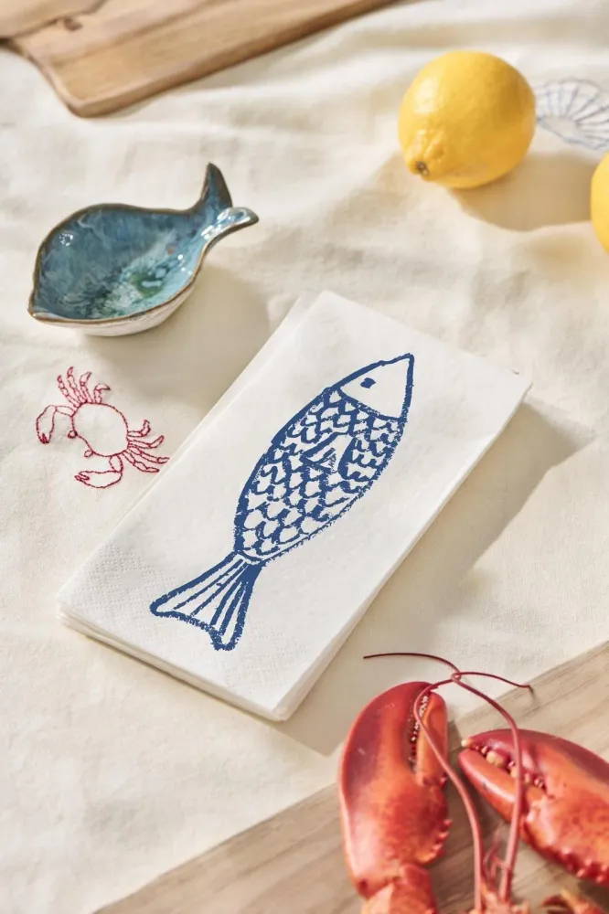 Ib Laursen - Serviet 10x20 cm fisk 16 stk/pk - Papir - 95918-00