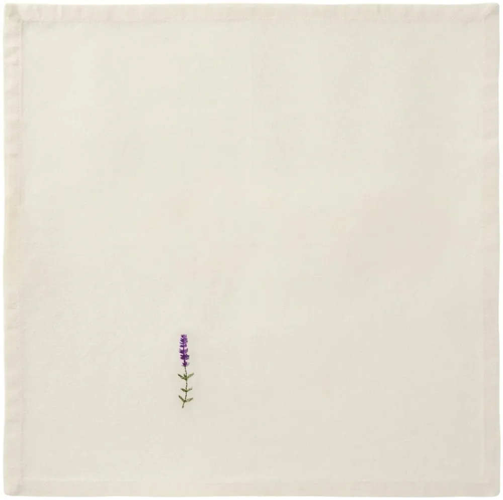 Ib Laursen - Stofserviet Flora m/lavendel butter cream - Bomuld, Polyester - 63030-82
