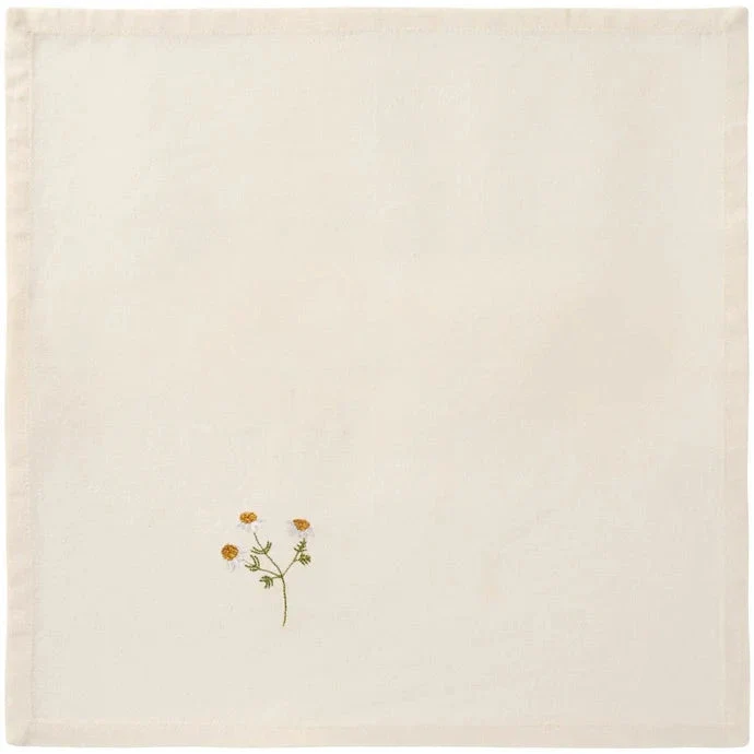 Ib Laursen - Stofserviet Flora M/marguerit Butter Cream - 63032-82