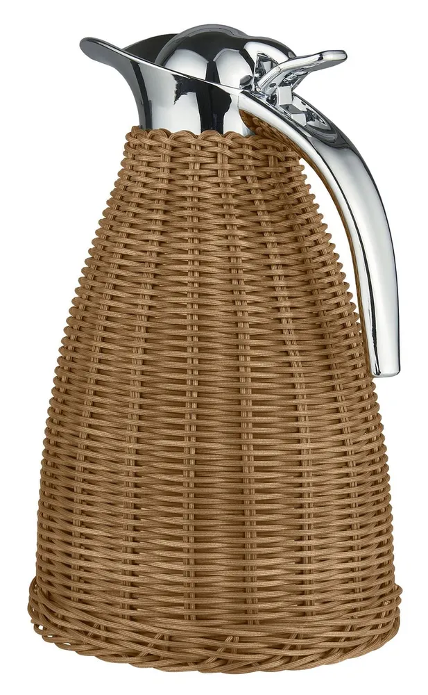 Ib Laursen - Termokande brun polyrattan håndflettet 1,5 ltr - Polyrattan, Rustfrit stål, Plastik - 1619-14