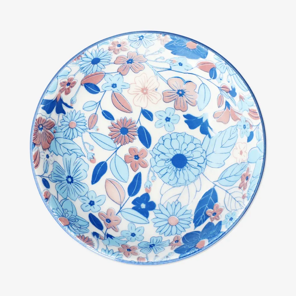 Lav blomstret skål - 14 cm