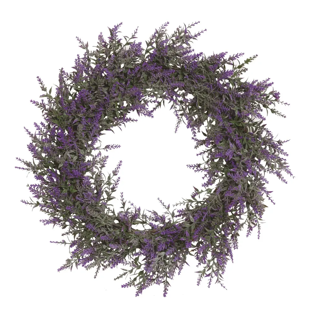 'Lavendelkrans' af kunstige blomster