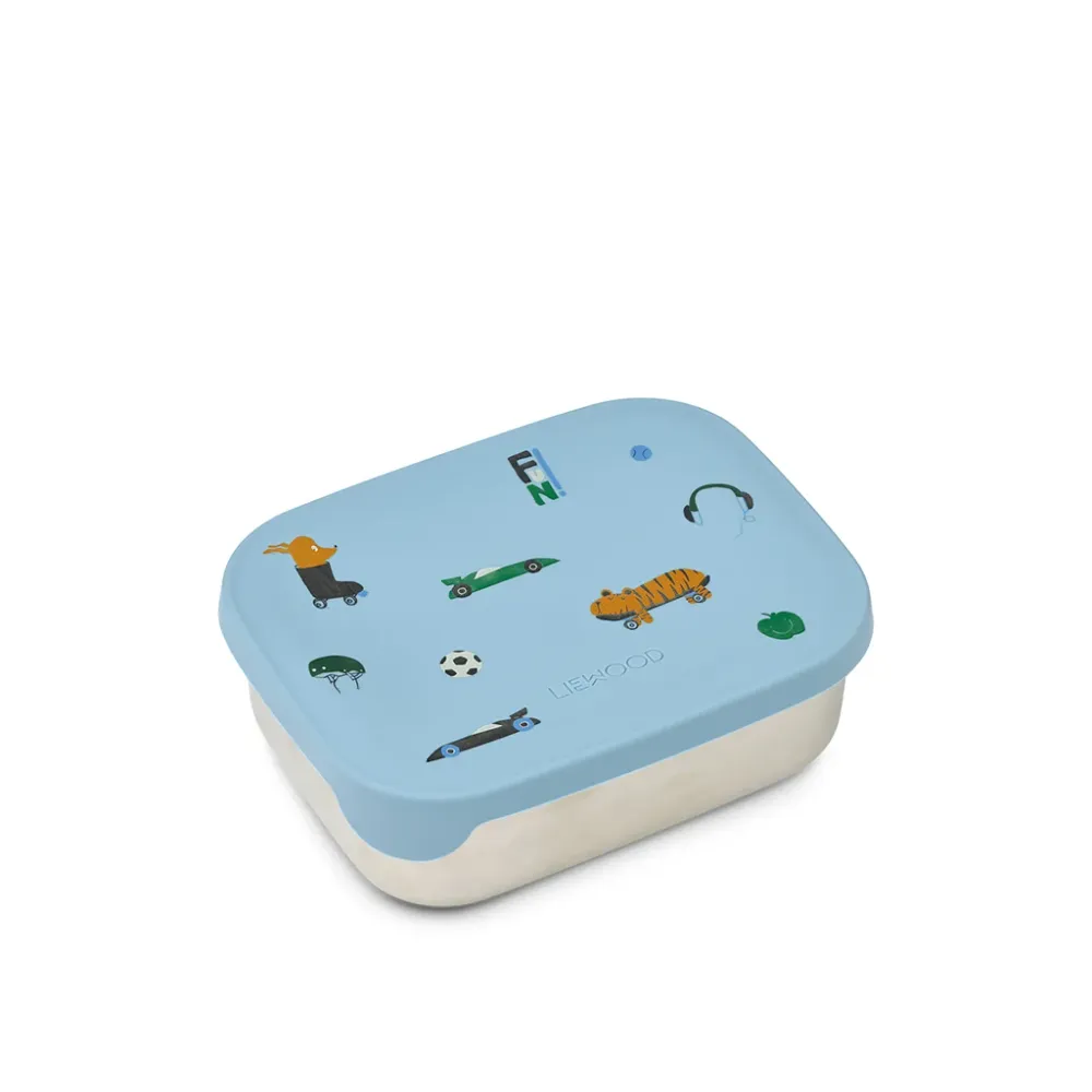 Liewood Arthur madkasse i rustfrit stål og silikone, Fun/Beach blue
