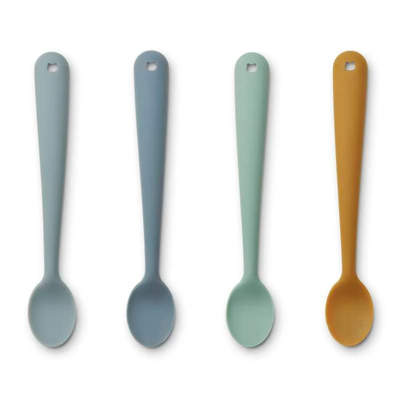 Liewood Siv Bløde Babyskeer - 4-pak - Silikone - Blue Multi Mix