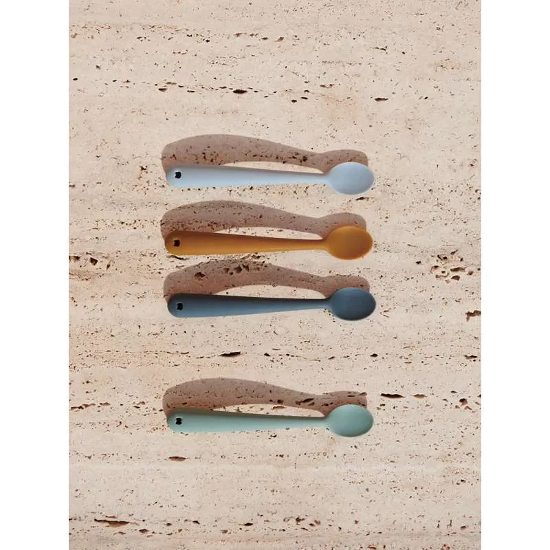 Liewood Siv Bløde Babyskeer - 4-pak - Silikone - Blue Multi Mix