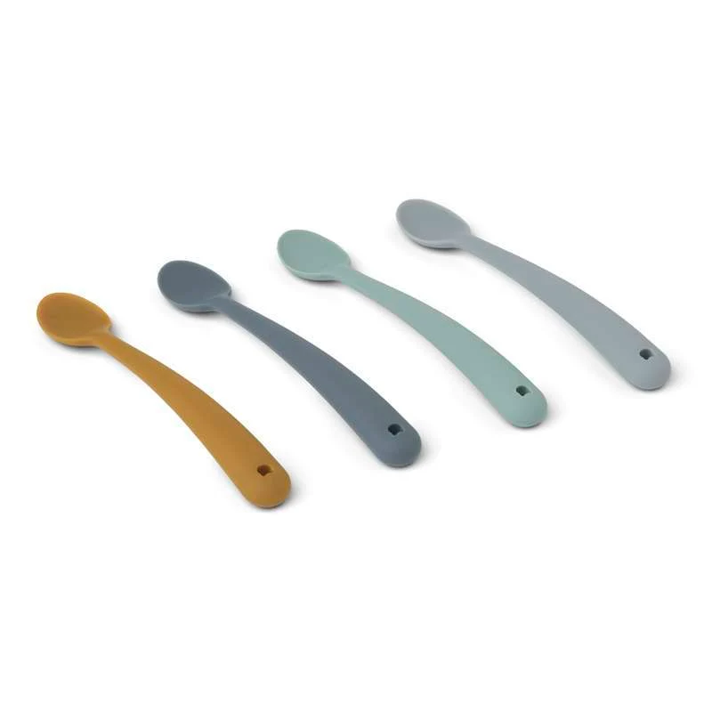 Liewood Siv Bløde Babyskeer - 4-pak - Silikone - Blue Multi Mix