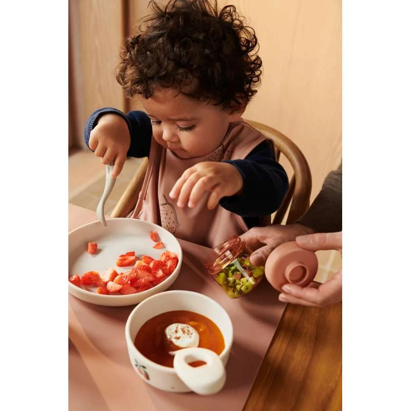 Liewood Vivi Baby Spisesæt - 4 dele - Silikone - Peach/Sea Shell Mix