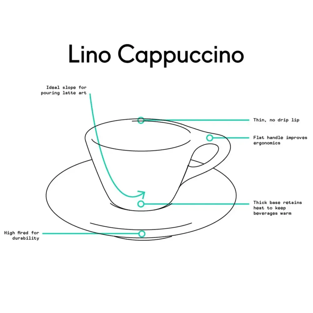 Lino Lille Cappuccino Kop 150ml med underkop - Sort