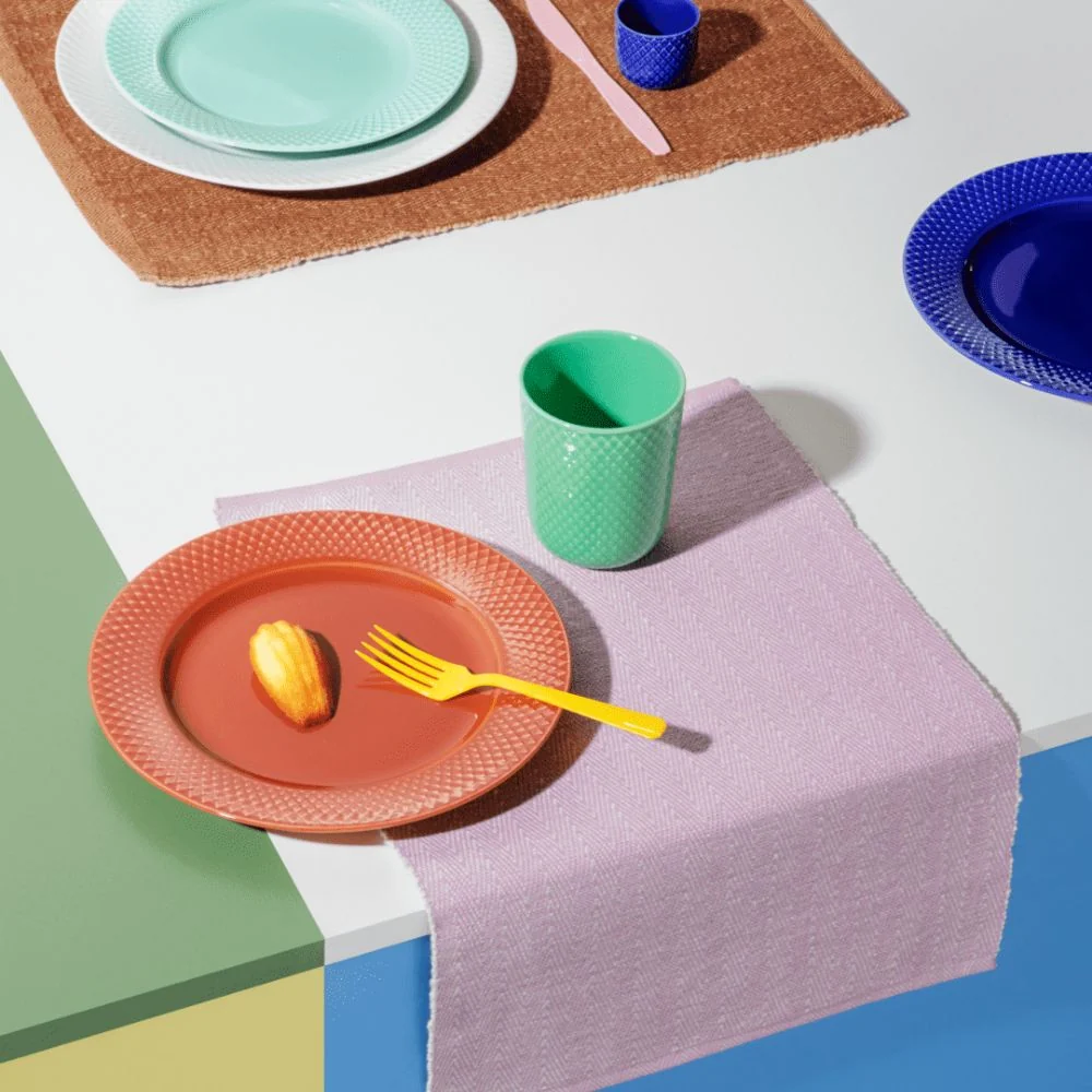 Lyngby porcelæn - Herringbone Dækkeserviet 43x30 cm gul
