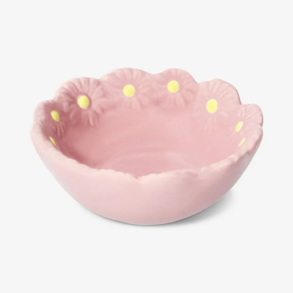 Lyserød blomsterskål - 9 cm